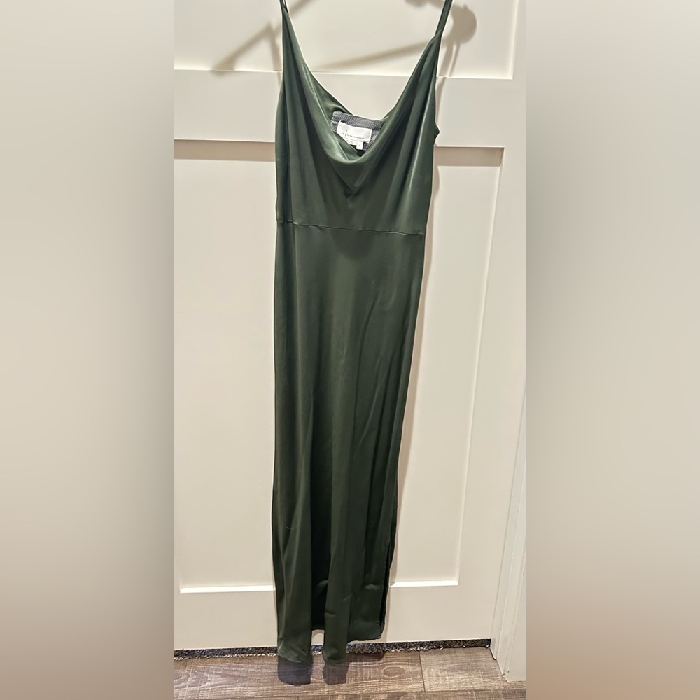 The Tilda slipdress from Anthropologie. Olive green and super comfortable!
